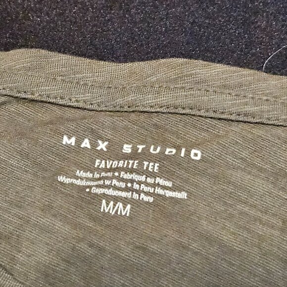 Max Studio Favorite Tee Gray Short Sleeve Top – Size Medium - Picture 5 of 5
